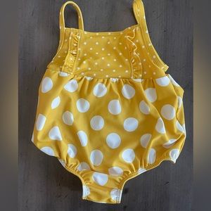 Carters yellow polka dot swim suit